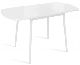  Mini стол раздвижной со стеклом БелыйБелый2